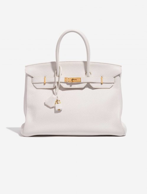 Pre-owned Hermès bag Birkin 35 Clemence White White Front | Sell your designer bag on Saclab.com