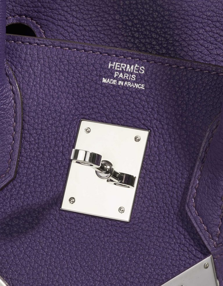 Pre-owned Hermès bag Birkin 30 Togo Iris Violet Logo | Sell your designer bag on Saclab.com
