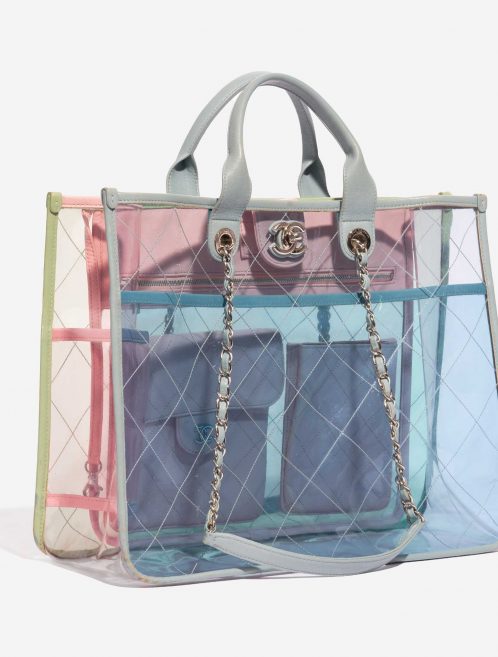 Pre-owned Chanel bag Shopping Tote PVC / Leather Transparent / Multicolor Multicolour, Transparent Side Front | Sell your designer bag on Saclab.com
