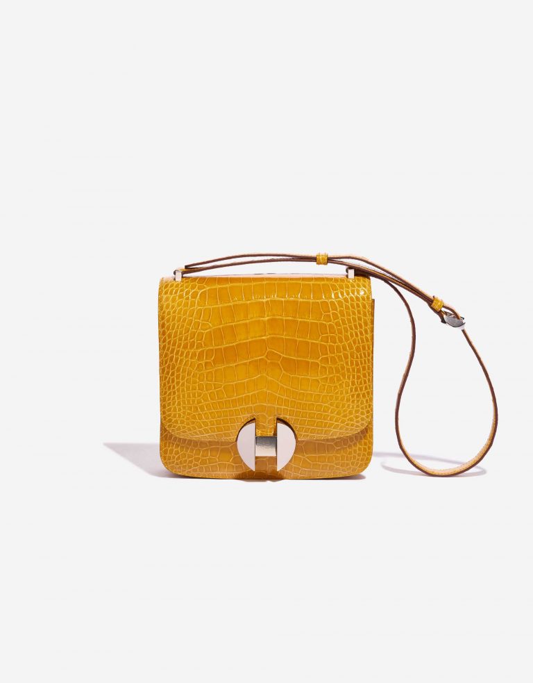Pre-owned Hermès bag 2002 Alligator Jaune Ambre Yellow Front | Sell your designer bag on Saclab.com
