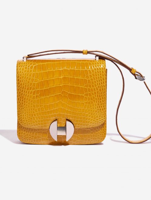 Pre-owned Hermès bag 2002 Alligator Jaune Ambre Yellow Front | Sell your designer bag on Saclab.com