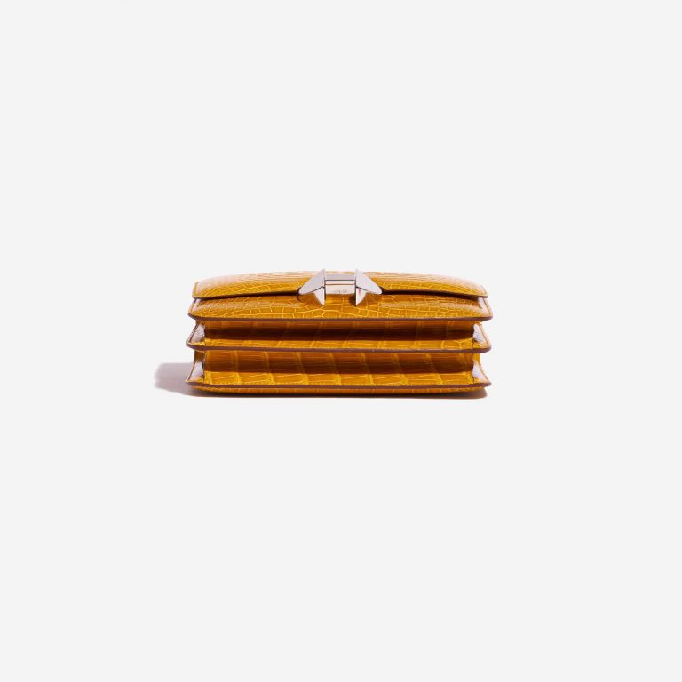 Pre-owned Hermès bag 2002 Alligator Jaune Ambre Yellow Bottom | Sell your designer bag on Saclab.com