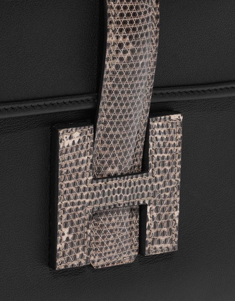 Pre-owned Hermès bag Jige Clutch Salvator Lizard / Swift Ombré / Black Black, Brown Closing System | Sell your designer bag on Saclab.com