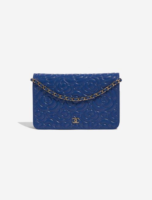 Pre-owned Chanel bag WOC Camellia Lamb Blue Blue Front | Sell your designer bag on Saclab.com