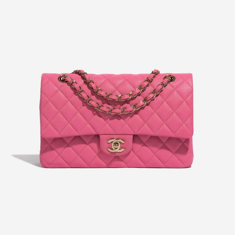 Pre-owned Chanel bag Timeless Medium Caviar Pink Pink Front | Sell your designer bag on Saclab.com