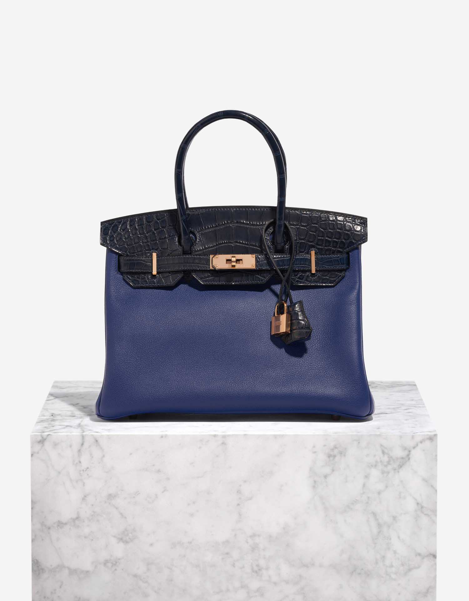 Hermès Birkin Touch 30 Matte Alligator / Taurillion Novillo Blue
