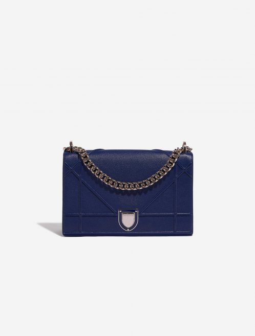 Pre-owned Dior bag Diorama Medium Calf Dark Blue Blue Front | Sell your designer bag on Saclab.com