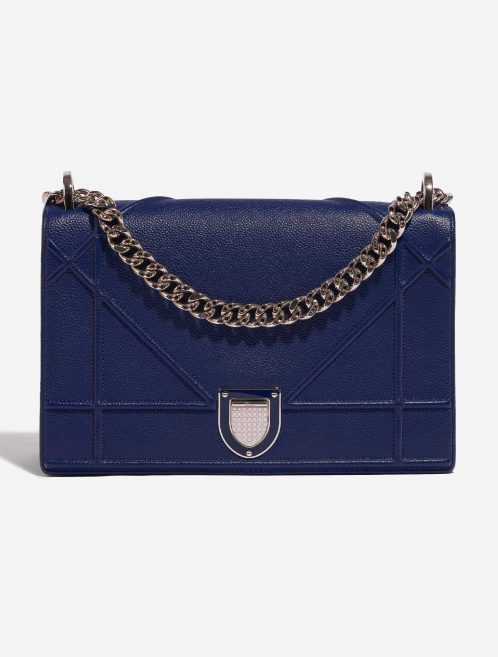 Pre-owned Dior bag Diorama Medium Calf Dark Blue Blue Front | Sell your designer bag on Saclab.com