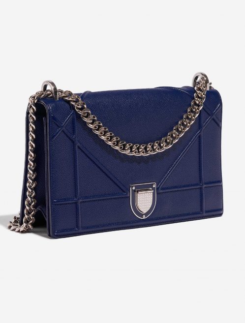 Pre-owned Dior bag Diorama Medium Calf Dark Blue Blue Side Front | Sell your designer bag on Saclab.com