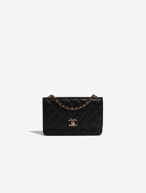 Pre-owned Chanel bag Trendy WOC Lamb Black Black Front | Sell your designer bag on Saclab.com