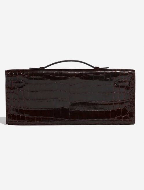 Pre-owned Hermès bag Kelly Cut Clutch Niloticus Crocodile Chocolat Brown Back | Sell your designer bag on Saclab.com