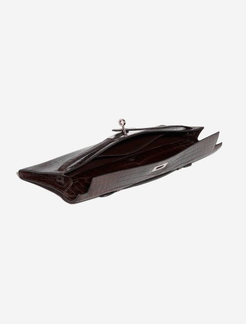 Pre-owned Hermès bag Kelly Cut Clutch Niloticus Crocodile Chocolat Brown Inside | Sell your designer bag on Saclab.com