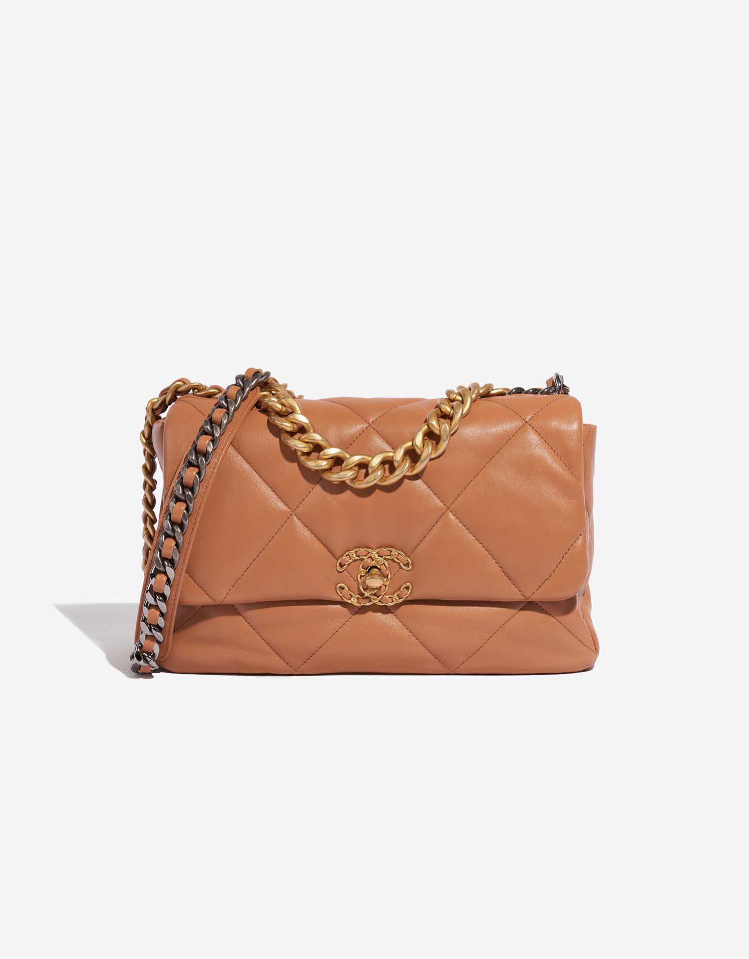 Chanel 19 Grand Sac à Rabat Agneau Camel SACLÀB