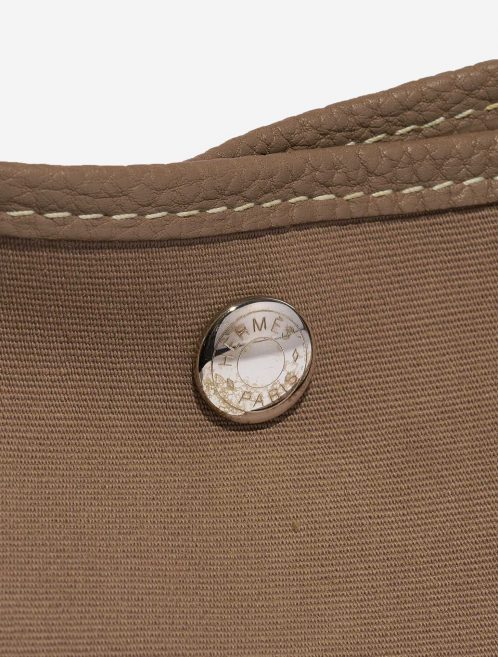Pre-owned Hermès bag Garden Party 36 Clemence / Toile Etoupe Brown Closing System | Sell your designer bag on Saclab.com