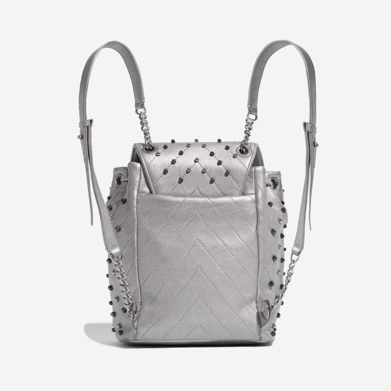 Pre-owned Chanel bag Timeless Backpack Calf Silver Silver Back | Sell your designer bag on Saclab.com