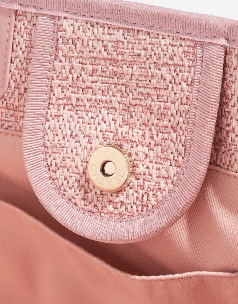 Pre-owned Chanel bag Deauville Medium Tweed Pink Pink Front | Sell your designer bag on Saclab.com