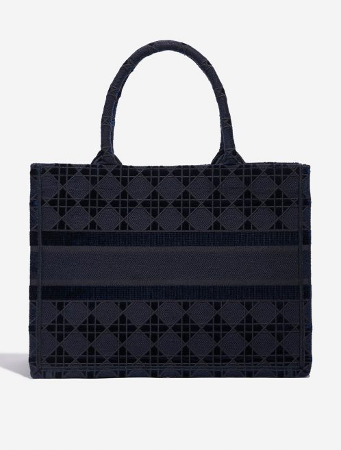 Pre-owned Dior bag Book Tote Medium Canvas / Velvet Navy Blue Black Back | Sell your designer bag on Saclab.com