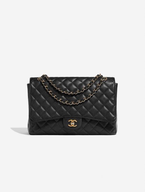 Pre-owned Chanel bag Timeless Maxi Caviar Black Black Front | Sell your designer bag on Saclab.com