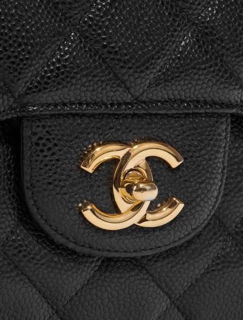 Pre-owned Chanel bag Timeless Jumbo Single Flap Caviar Black Black Closing System | Sell your designer bag on Saclab.com