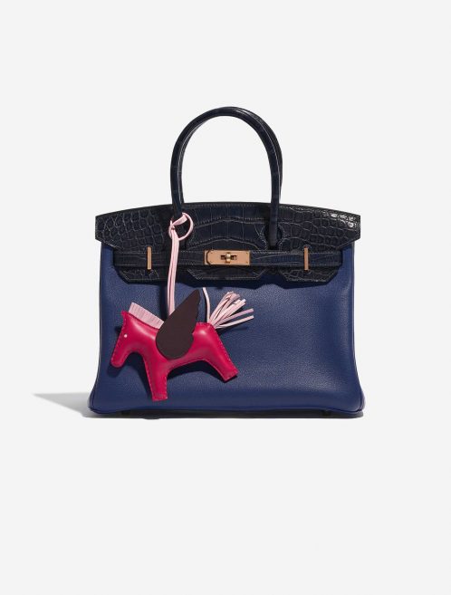 Pre-owned Hermès bag Rodeo Pegasus MM Milo Lamb Framboise / Rose Sakura / Rouge Sellier Pink, Red, Rose Detail | Sell your designer bag on Saclab.com