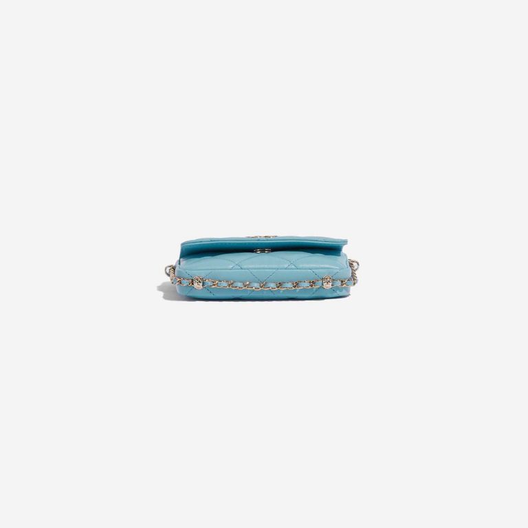 Pre-owned Chanel bag Timeless Micro WOC Lamb Tiffany Blue Blue Bottom | Sell your designer bag on Saclab.com