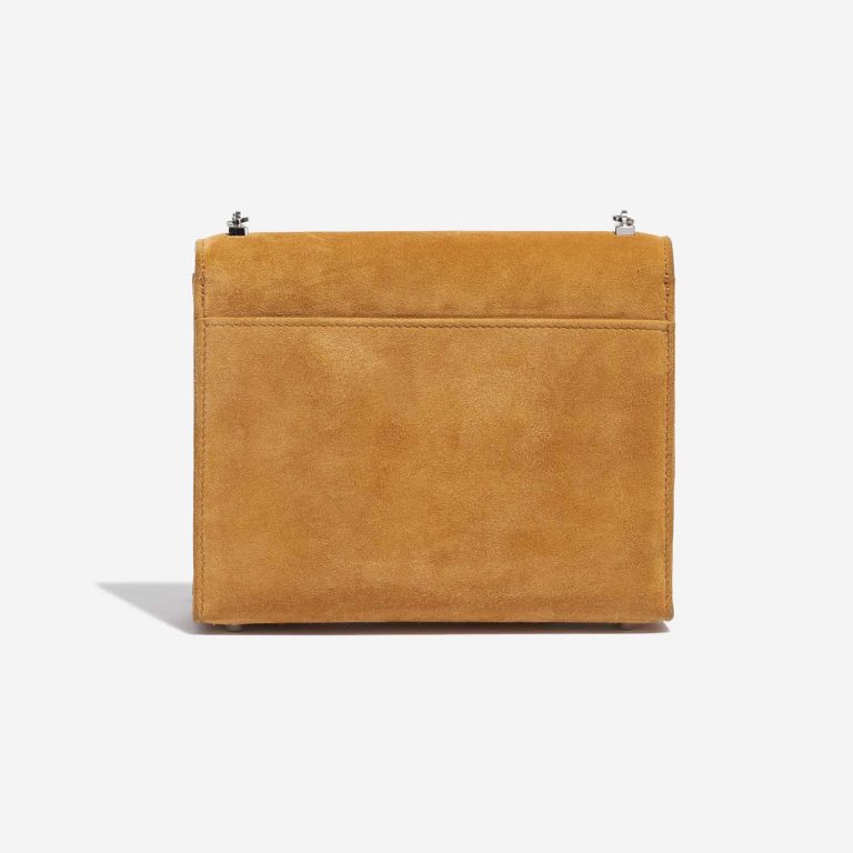 Pre-owned Hermès bag Verrou Chaîne Mini Doblis Suede Safran Brown Back | Sell your designer bag on Saclab.com