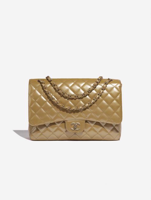 Pre-owned Chanel bag Timeless Maxi Patent Leather Beige Beige Front | Sell your designer bag on Saclab.com