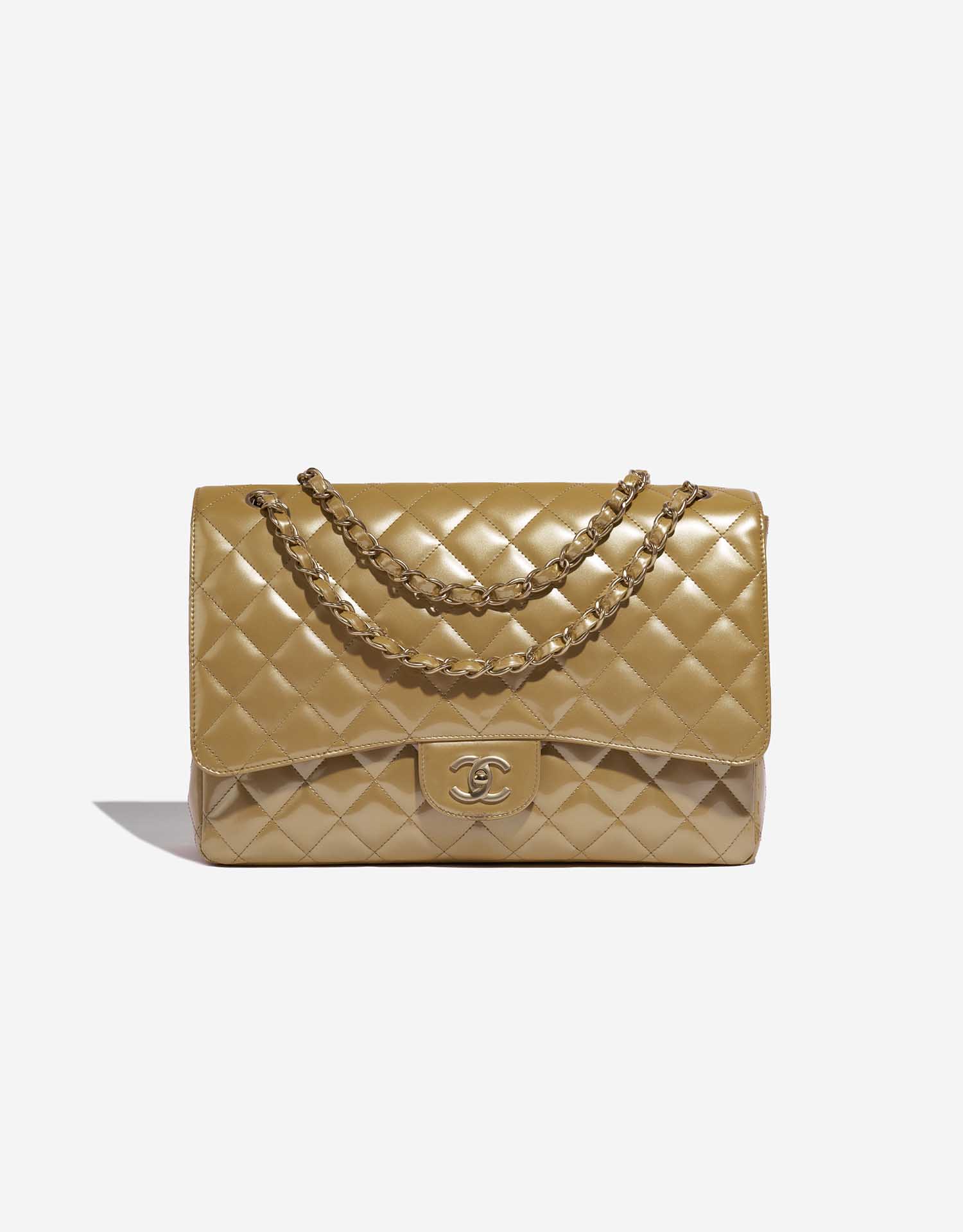 【CHANEL】Patent Leather Splicing sheepskin★ キルト バッグ 1719_Chanel_Timeless_Maxi_Beig