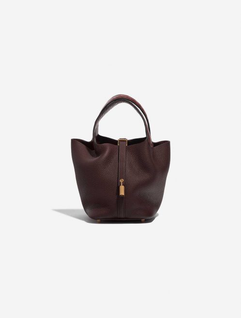 Pre-owned Hermès bag Picotin 18 Touch Taurillon Clemence / Matte Alligator Rouge Sellier / Bourgogne Red Front | Sell your designer bag on Saclab.com