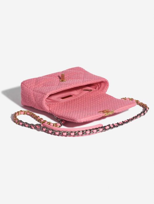 Pre-owned Chanel bag 19 Flap Bag Tweed Light Rosé Rose Inside | Sell your designer bag on Saclab.com