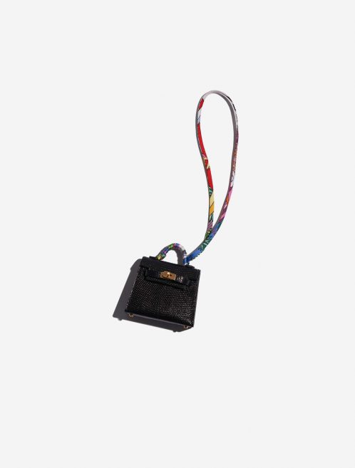 Pre-owned Hermès bag Kelly Twilly Salvator Lizard Black Black Front | Sell your designer bag on Saclab.com