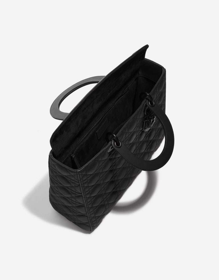 Pre-owned Dior bag Lady Large Calf Ultra Matte Black Black Inside | Sell your designer bag on Saclab.com