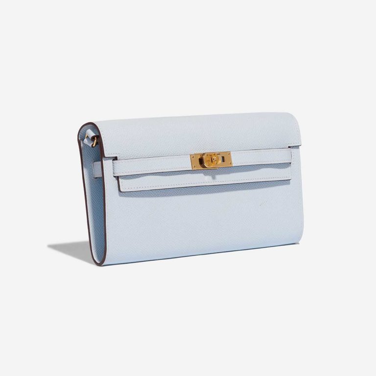 Pre-owned Hermès bag Kelly To Go Epsom Blue Brume Blue Side Front | Sell your designer bag on Saclab.com
