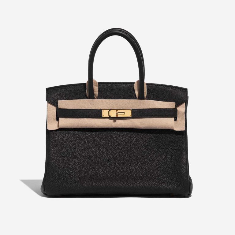 Pre-owned Hermès bag Birkin 30 Togo Black Black Front Velt | Sell your designer bag on Saclab.com