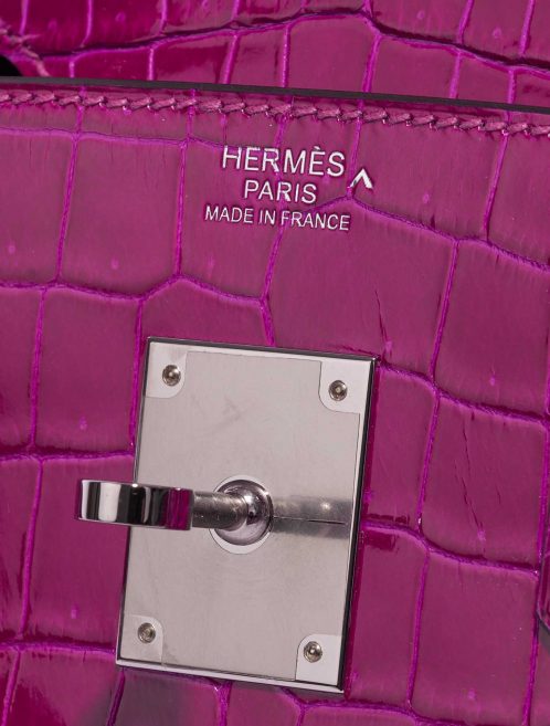 Pre-owned Hermès bag Birkin 30 Porosus Crocodile Rose Pourpre Rose Logo | Sell your designer bag on Saclab.com