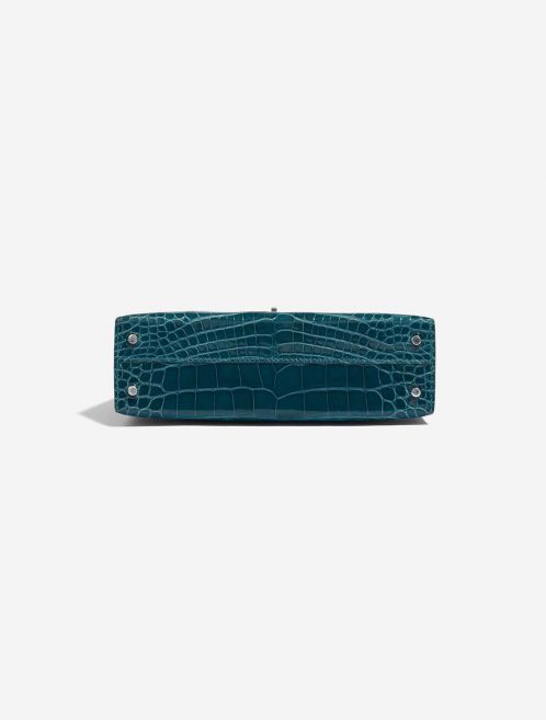 Pre-owned Hermès bag Kelly Mini Alligator Vert Bosphore Blue Bottom | Sell your designer bag on Saclab.com