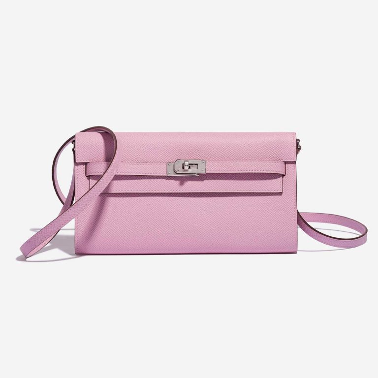 Pre-owned Hermès bag Kelly To Go Epsom Mauve Sylvestre Pink Front | Sell your designer bag on Saclab.com