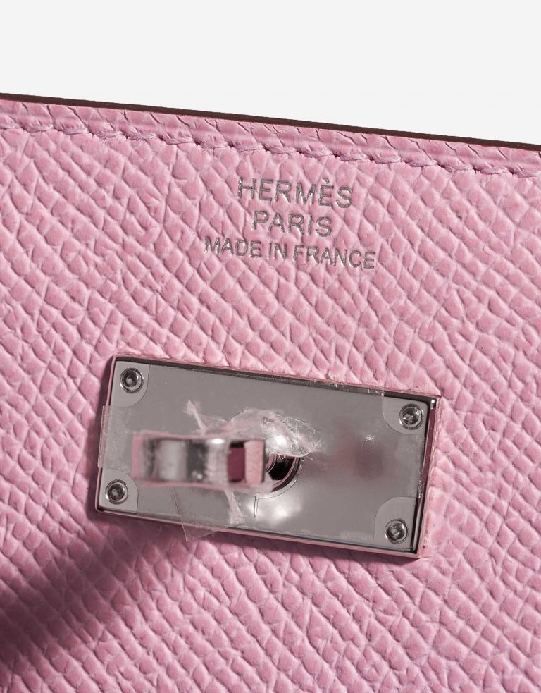 Pre-owned Hermès bag Kelly To Go Epsom Mauve Sylvestre Pink Logo | Sell your designer bag on Saclab.com