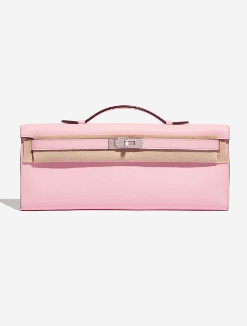 Pre-owned Hermès bag Kelly Cut Clutch Swift Rose Sakura Front Velt | Sell your designer bag on Saclab.com