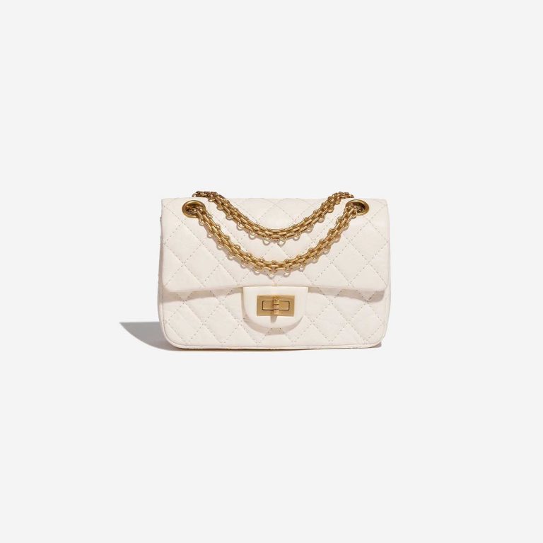 Pre-owned Chanel bag 2.55 Reissue Mini Aged Calfskin Ivory White Front | Sell your designer bag on Saclab.com
