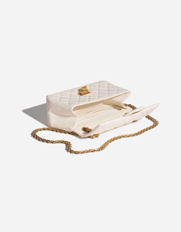 Pre-owned Chanel bag 2.55 Reissue Mini Aged Calfskin Ivory White Inside | Sell your designer bag on Saclab.com