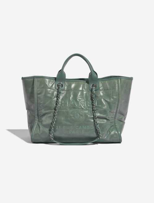 Pre-owned Chanel bag Deauville Medium Calf Light Green Green Front | Sell your designer bag on Saclab.com