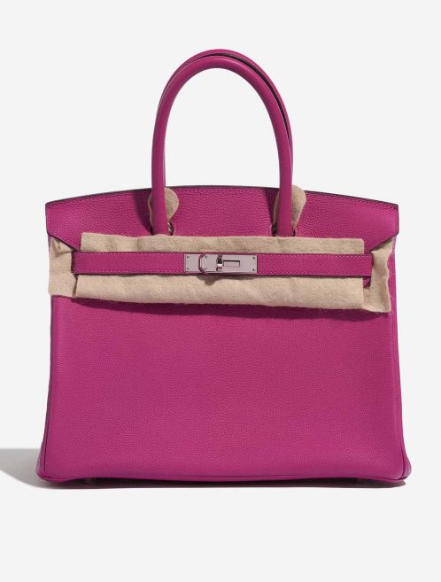 Pre-owned Hermès bag Birkin 30 Togo Rose Pourpre Rose Front Velt | Sell your designer bag on Saclab.com