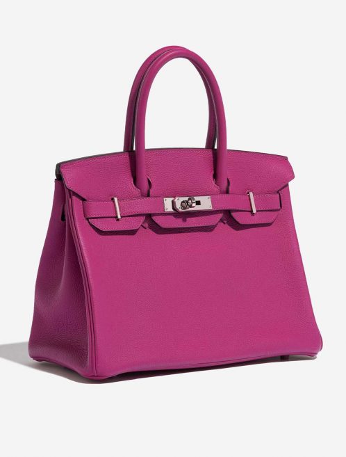 Pre-owned Hermès bag Birkin 30 Togo Rose Pourpre Rose Side Front | Sell your designer bag on Saclab.com