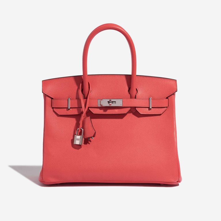 Pre-owned Hermès bag Birkin 30 Epsom Rouge Pivoine Orange Front | Sell your designer bag on Saclab.com