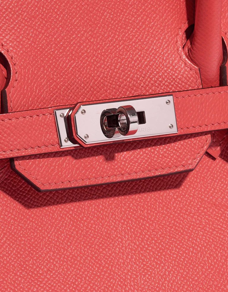 Pre-owned Hermès bag Birkin 30 Epsom Rouge Pivoine Orange Closing System | Sell your designer bag on Saclab.com