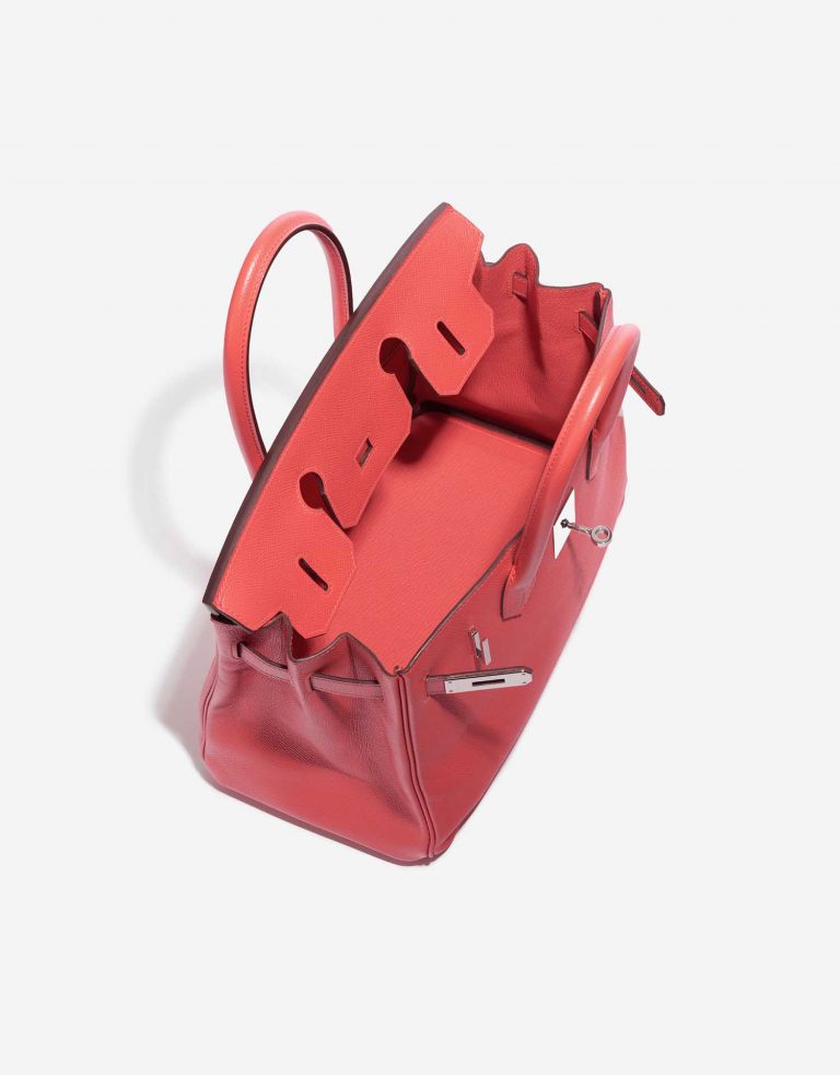 Pre-owned Hermès bag Birkin 30 Epsom Rouge Pivoine Orange Inside | Sell your designer bag on Saclab.com