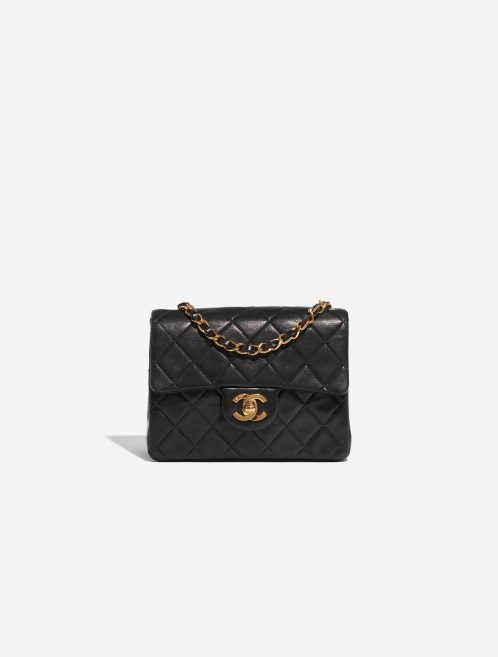 Pre-owned Chanel bag Timeless Mini Square Lamb Black Black Front | Sell your designer bag on Saclab.com