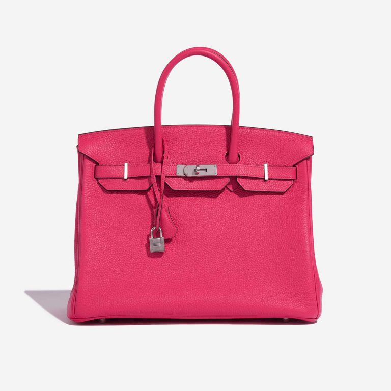 Pre-owned Hermès bag Birkin HSS 35 Taurillon Clemence Rose Extreme / Rose Pourpre Rose Front | Sell your designer bag on Saclab.com