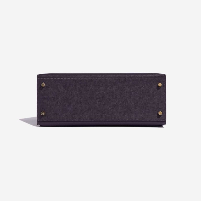 Pre-owned Hermès bag Kelly HSS 28 Epsom Raisin / Gris Etain Grey Bottom | Sell your designer bag on Saclab.com